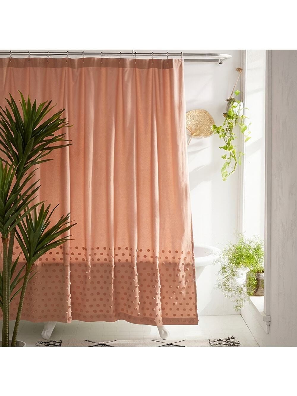 Urban Outfitters Tufted Dot Shower Curtain - Rose - New